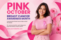 Red Breast Cancer Awareness Plakat Template