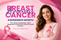 Lyserød Breast Cancer Awareness Plakat Template
