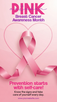 Rose Breast Cancer Awareness Instagram na Kuwento Template