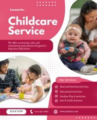 Pink Modern & Minimal Childcare Service Instagram Portrait template