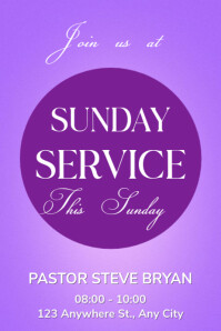 Pink Modern & Minimal Church Sunday Service Poster template