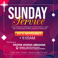 Pink Sunday Service Square Template