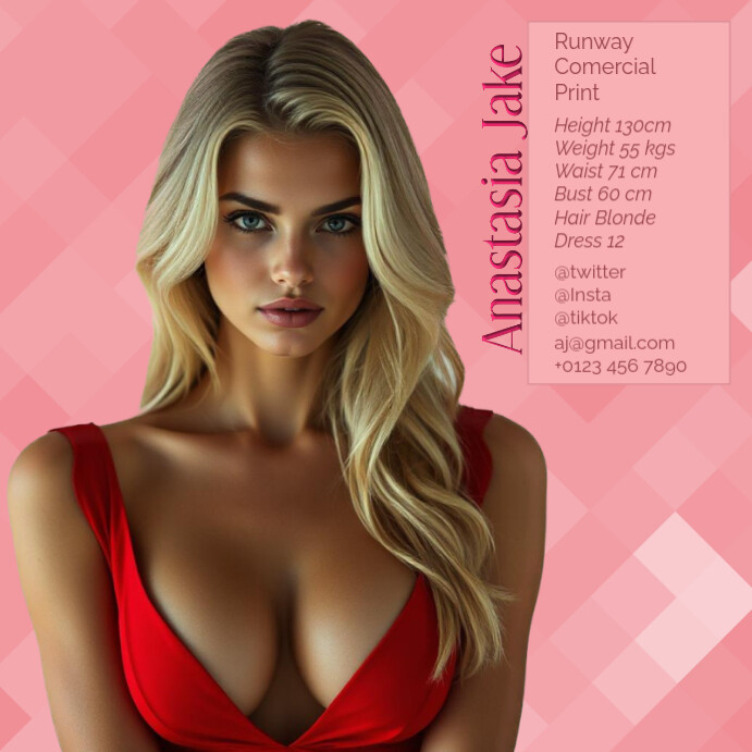 Pink Modern & Minimal Comp Card Instagram Post template