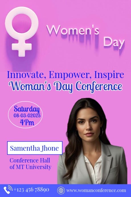 Pink Conference Picture Pink Modern & Minimal Conference Poster Template | PosterMyWall