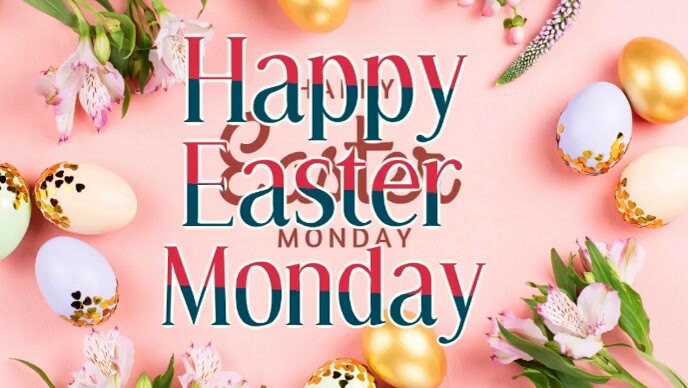 Pink Modern & Minimal Easter Monday Youtube Thumbnail template