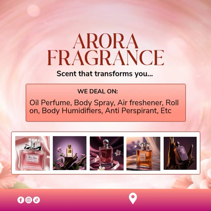 Pink Modern & Minimal Fragrance Promotion Instagram Post Video Template ...