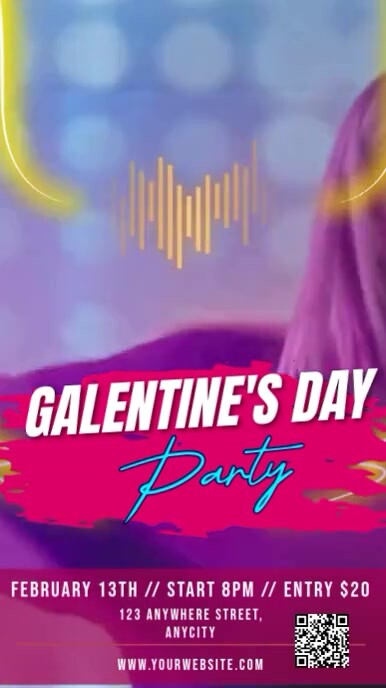 Pink Modern & Minimal Galentine's Day Party Reel Instagram template