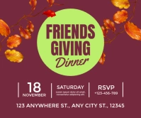 Pink Modern & Minimal Green Friends Giving Persegi Panjang Besar Large Rectangle template