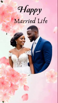 Pink Modern & Minimal Happy Married Life  Instagram Story template