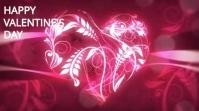 Pink Modern & Minimal Heart Animated Happy Valentine's Day Greeting Video Digital Display (16:9) template