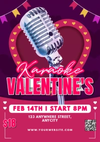 Pink Modern & Minimal Karaoke Valentine's A1 template