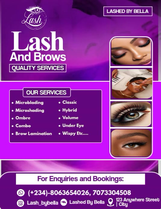Pink Modern & Minimal Lash Extension Flyer Flyer (us Letter) Template ...