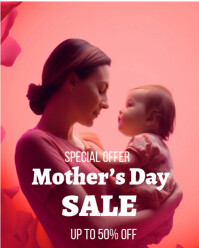 Pink Modern & Minimal Mother’s Day Sales  Instagram Portrait template