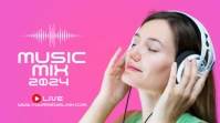 Pink Modern & Minimal Music Mix Digital Displ template