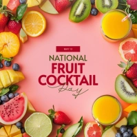 Pink Modern & Minimal National Fruit Cocktail Day Instagram Post template
