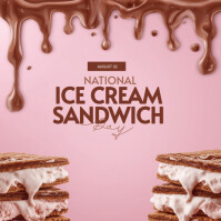 Pink Modern & Minimal National Ice Cream Sandwich Day Instagram Post template