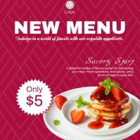 Pink Modern & Minimal New Menu Appetizers 2025 Instagram Post template