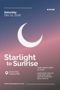 粉色 Night Event Plakat Template