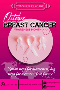 Pink Modern & Minimal Octoberpink Pinterest Graphic template