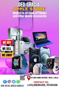 Pink Modern & Minimal Phones And Gadgets Store Poster Plakat template