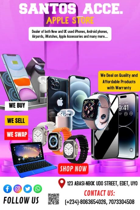 Copy of Pink Modern & Minimal Phones And Gadgets Store Poster ...