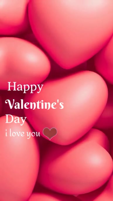 Pink Modern & Minimal Pink Red Animated Happy Valentine's Day Mobile Video Instagram Reel template
