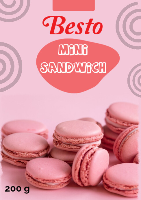 Pink Modern & Minimal Product Packaging Label Design A5 Template ...