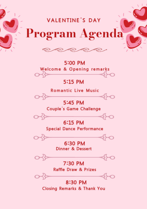 Copy of Pink Modern & Minimal Red And Pink Valentine's Day Event ...