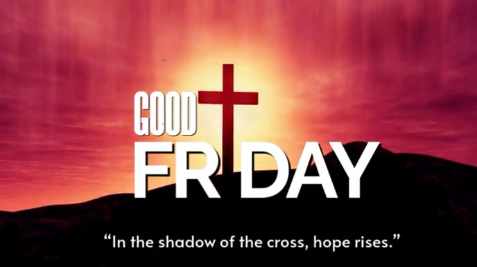 Pink Modern & Minimal Sacred Good Friday Message Digital Display (16:9) template