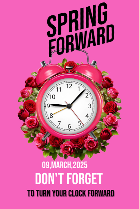 Forward Poster Design Pink Modern & Minimal Spring Forward Poster Template | PosterMyWall