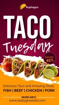 Pink Modern & Minimal Taco Tueday Instagram S template