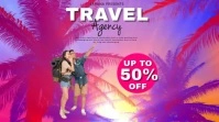 Pink Modern & Minimal Travel Agency Pos Twitter template