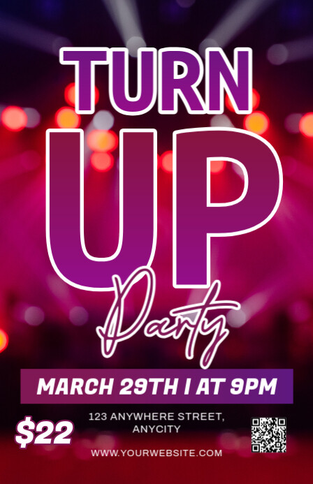 Copy of Pink Modern & Minimal Turn Up Party Tabloid | PosterMyWall