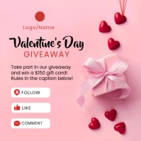 Pink Modern & Minimal Valentine's Day Giveaway Social Media Template". Instagram Post