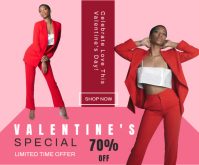 Pink Modern & Minimal Valentine's Day Sale Ad Medium Rectangle template