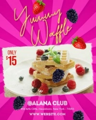 Pink Modern & Minimal Waffle Instagram Portrait template