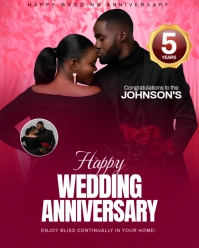 Pink Modern & Minimal Wedding Anniversary Celebration  Instagram Portrait template