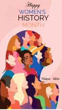 Pink Modern & Minimal Women's History Month  Instagram Story template