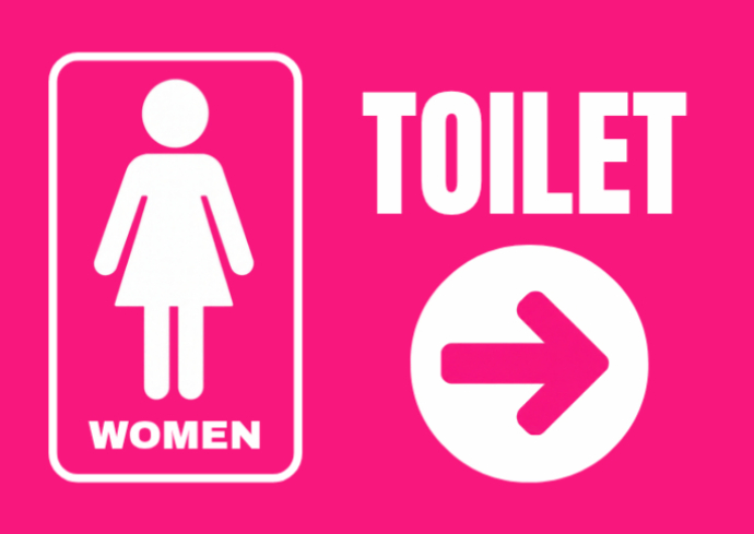 Pink Bars Screen Pink Modern & Minimal Women’s Toilet Sign Postcard Template | PosterMyWall