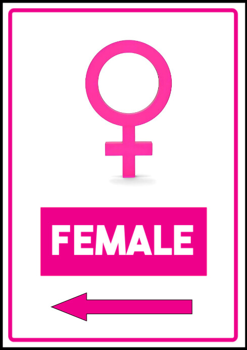 Copy of Pink Modern & Minimal Women's Bathroom Door Sign A4 | PosterMyWall