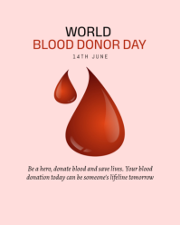 Pink Modern & Minimal World Blood Donor Day Instagram Portrait template