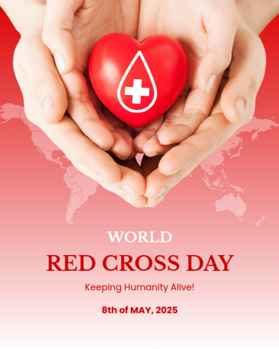Pink Modern & Minimal World Red Cross Day Instagram Portrait template