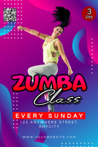 Pink Modern & Minimal Zumba Classes Poster template