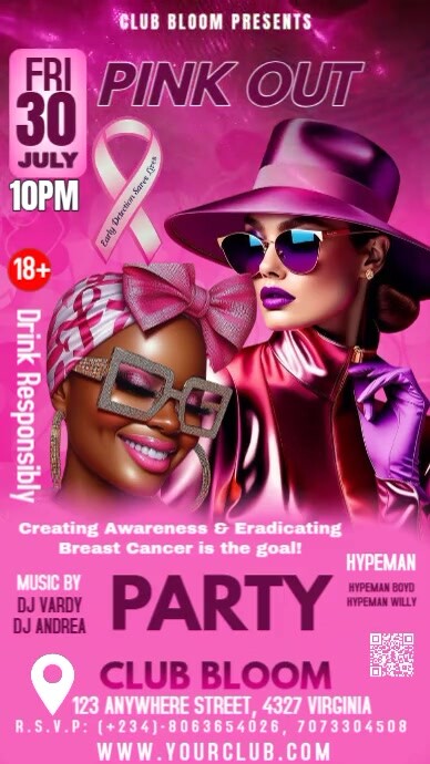 Pink Modern & Minimal Breast Cancer Awareness Month(pink October Party ...