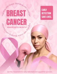 Pink Modern & Minimal Breast Cancer Awareness Month Flyer (us Letter) template