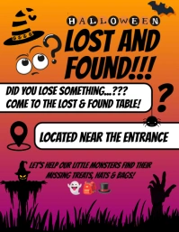 Pink Modern & Minimal Lost And Found Halloween Free Template Flyer (us Letter)