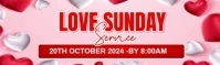 Pink Modern & Minimal Love Sunday Service Invitation Linkedin Background Image template