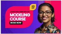 Pink Modern & Minimal Modeling Course Book Youtube Thumbnail template