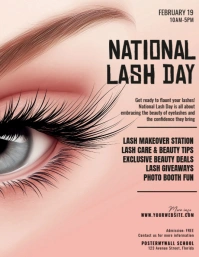 Pink Modern & Minimal National Lash Day Event Flyer (us Letter) template