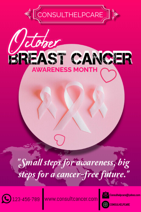Pink Modern & Minimal Octoberpink Pinterest Graphic template